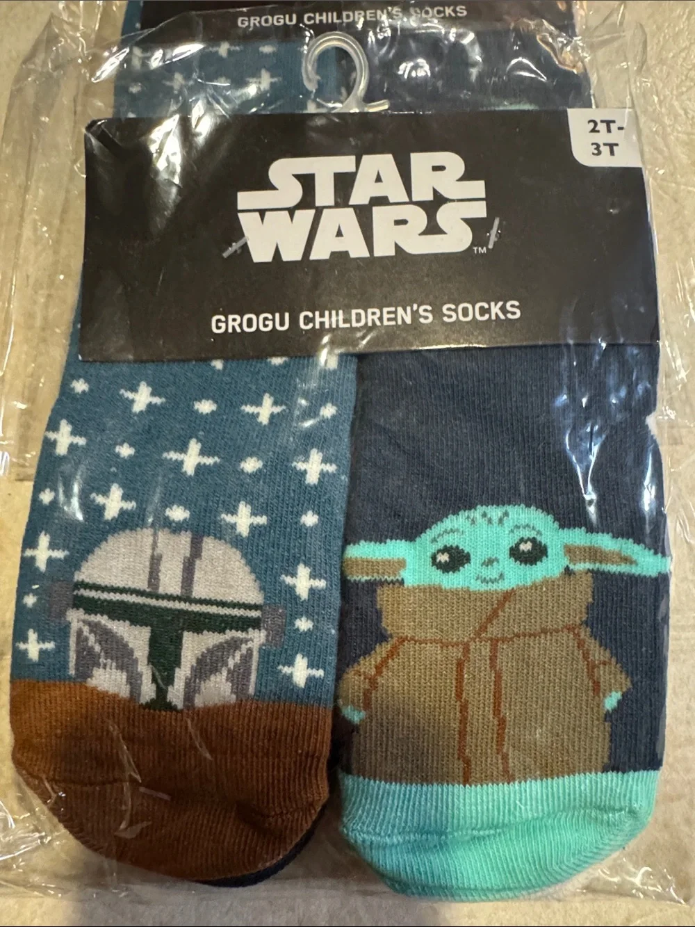 Star Wars Grogu Kids Socks - Navy, Teal, Brown